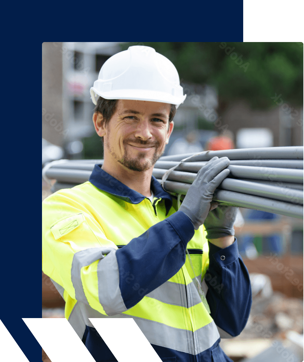 An Image of construction worker with a smile